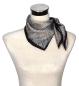 Preview: Foulard Shawl Silk Satin Geometric Black Grey